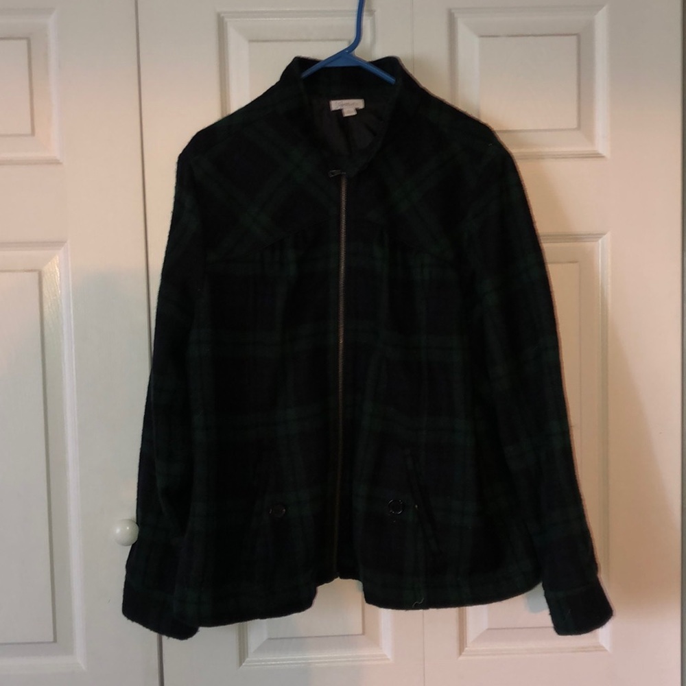 Blue and Green Plaid Jacket